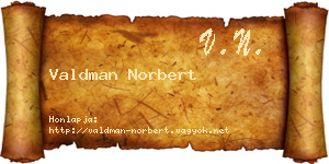 Valdman Norbert névjegykártya